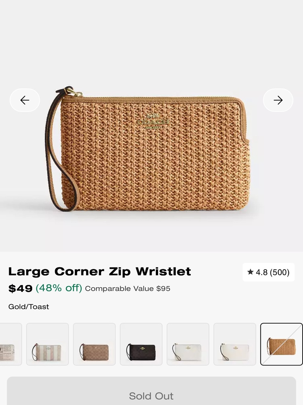 Coach Large Corner Zip Wristlet🤎 - Picture 8 of 10